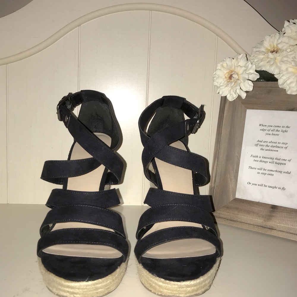 Messino - Black Espadrilles - Size 11 - approx. 5” heel